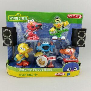 Sesame Street Preschool Rock Band Playset 5 Figures with Music Instrument Hasbro